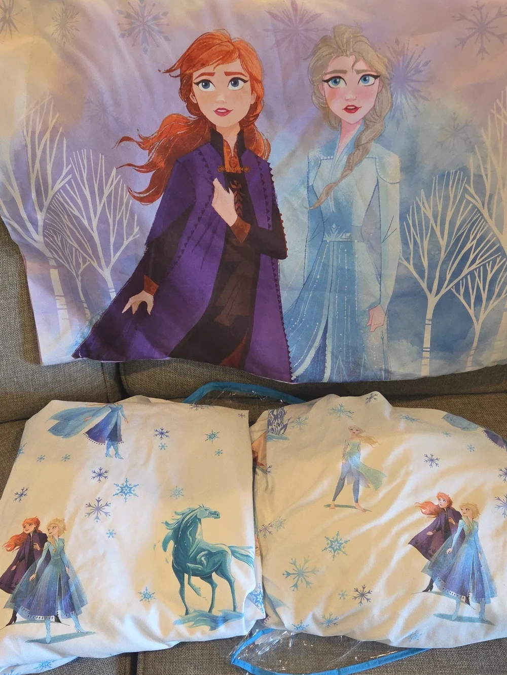 Girls' Frozen II Anna & Full Sheet Set - Purple & Light Blue